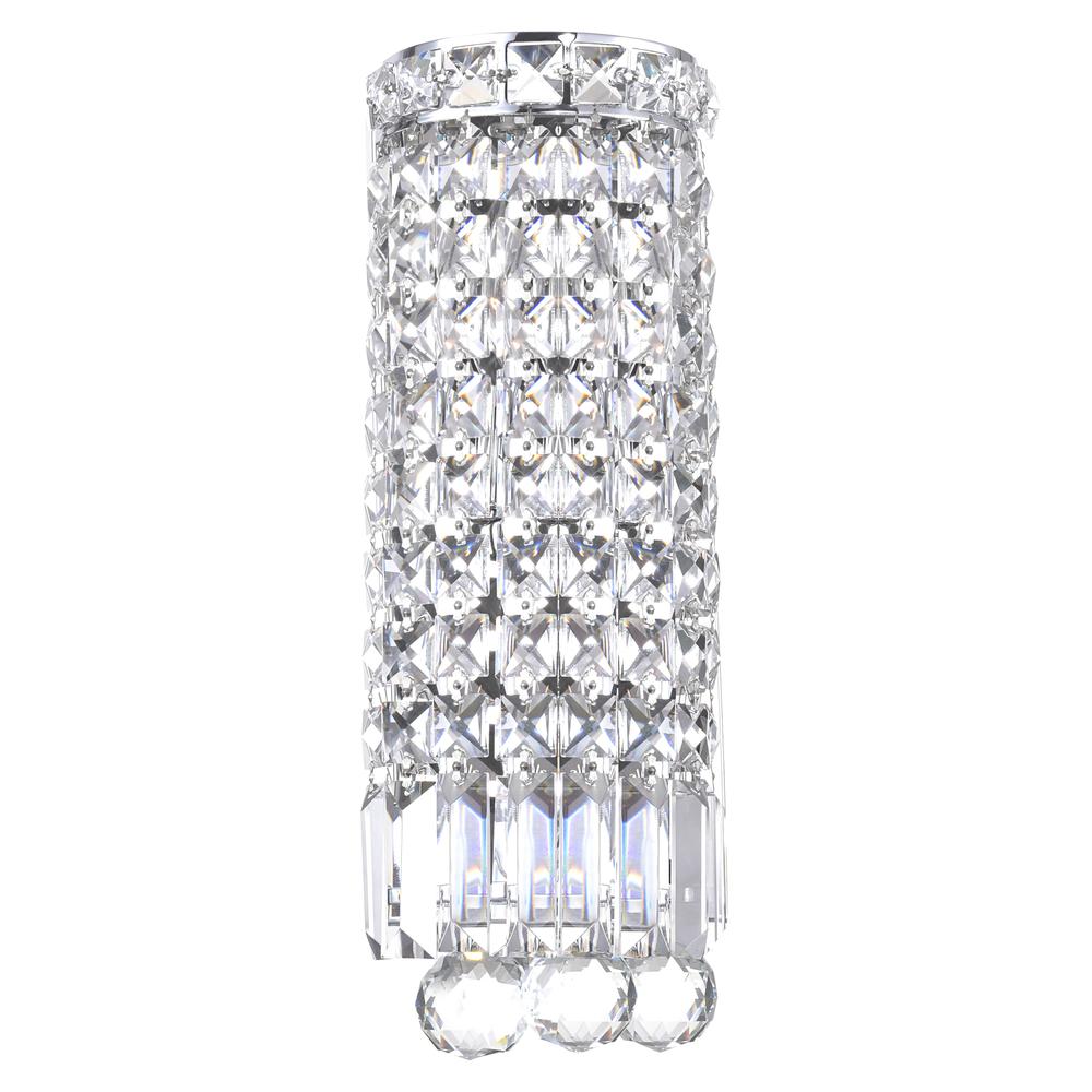 Colosseum 2 Light 5in Chrome Bathroom Sconce with Crystals