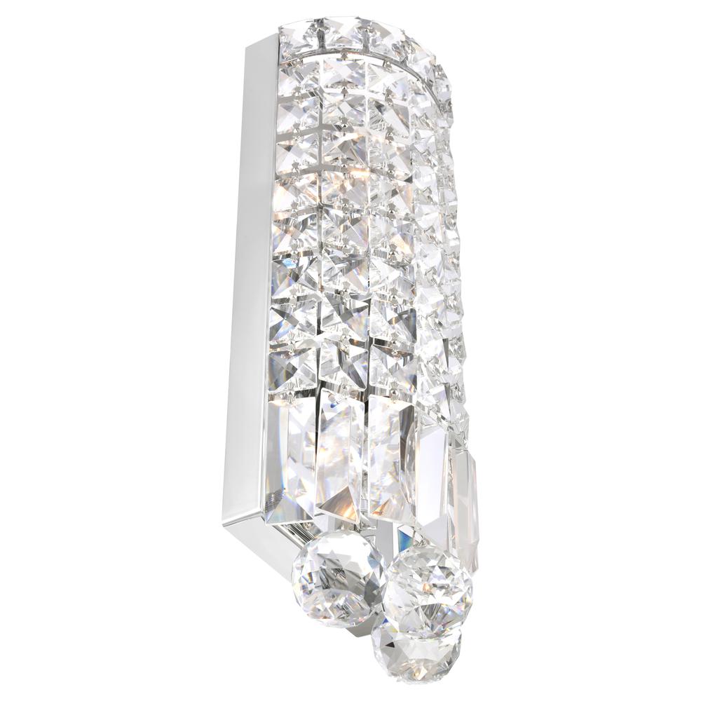 Colosseum 2 Light 5in Chrome Bathroom Sconce with Crystals
