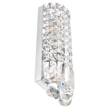 Colosseum 2 Light 5in Chrome Bathroom Sconce with Crystals