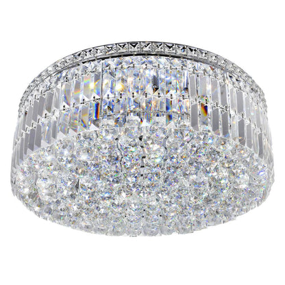 Colosseum 10 Light 24in Chrome Flush Mount with Crystals