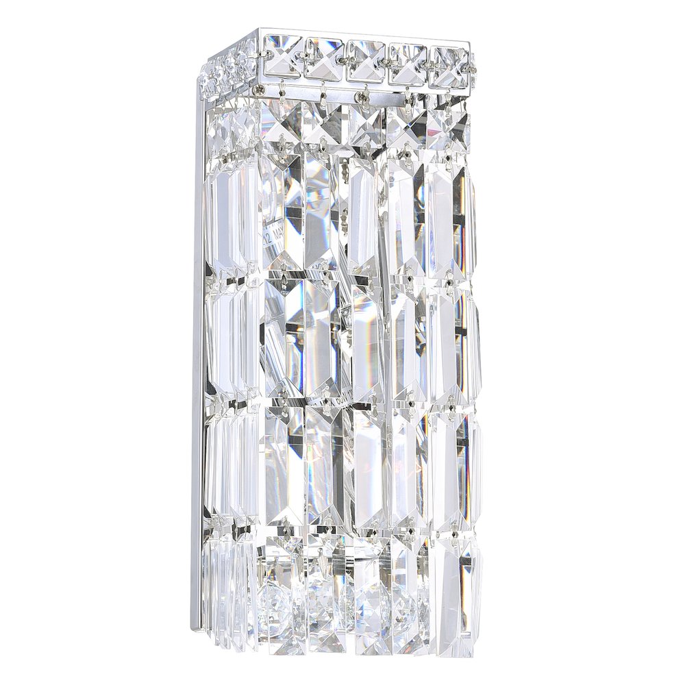Colosseum 2 Light 5in Chrome Bathroom Sconce with Crystals