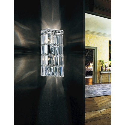 Colosseum 2 Light 5in Chrome Bathroom Sconce with Crystals