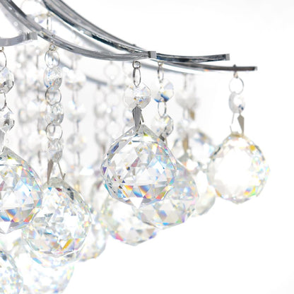 Princess 6 Light 20in Chrome Flush Mount with Crystals