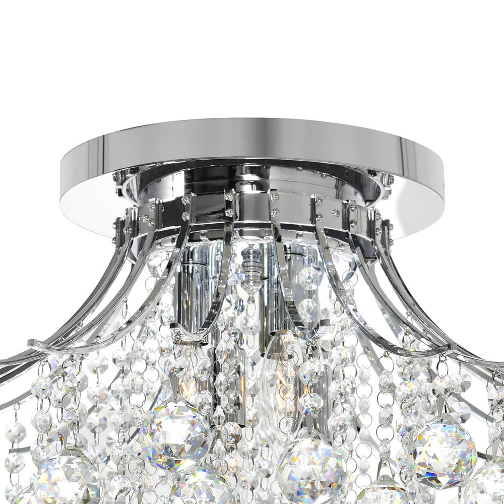 Princess 6 Light 20in Chrome Flush Mount with Crystals