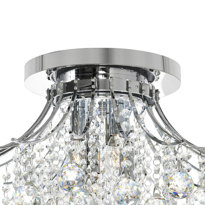 Princess 6 Light 20in Chrome Flush Mount with Crystals