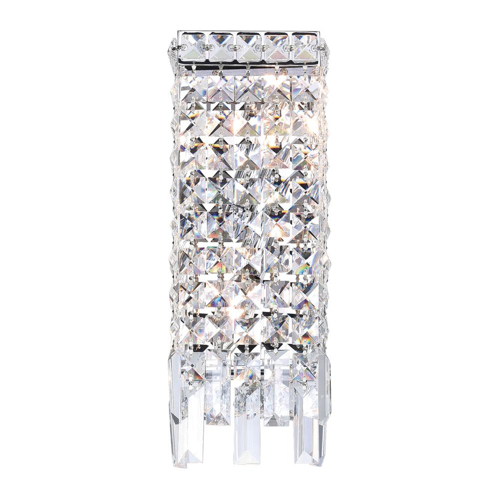 Colosseum 2 Light 5in Chrome Wall Sconce with Crystals