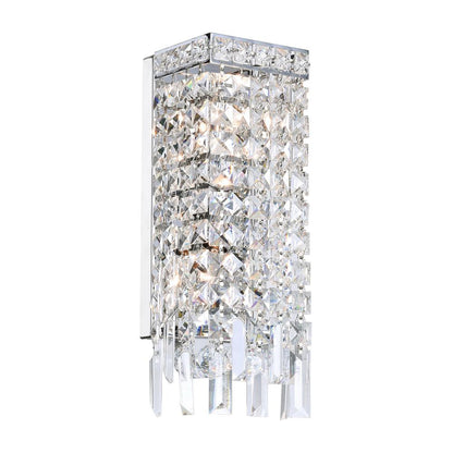 Colosseum 2 Light 5in Chrome Wall Sconce with Crystals