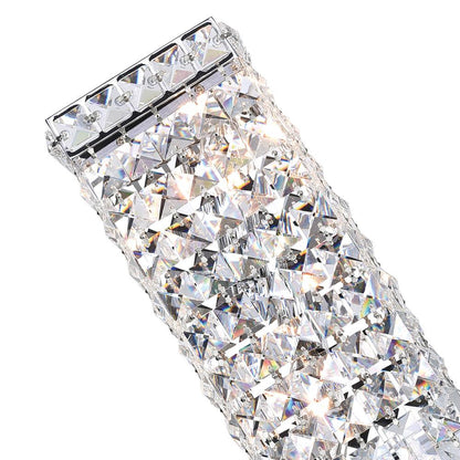 Colosseum 2 Light 5in Chrome Wall Sconce with Crystals