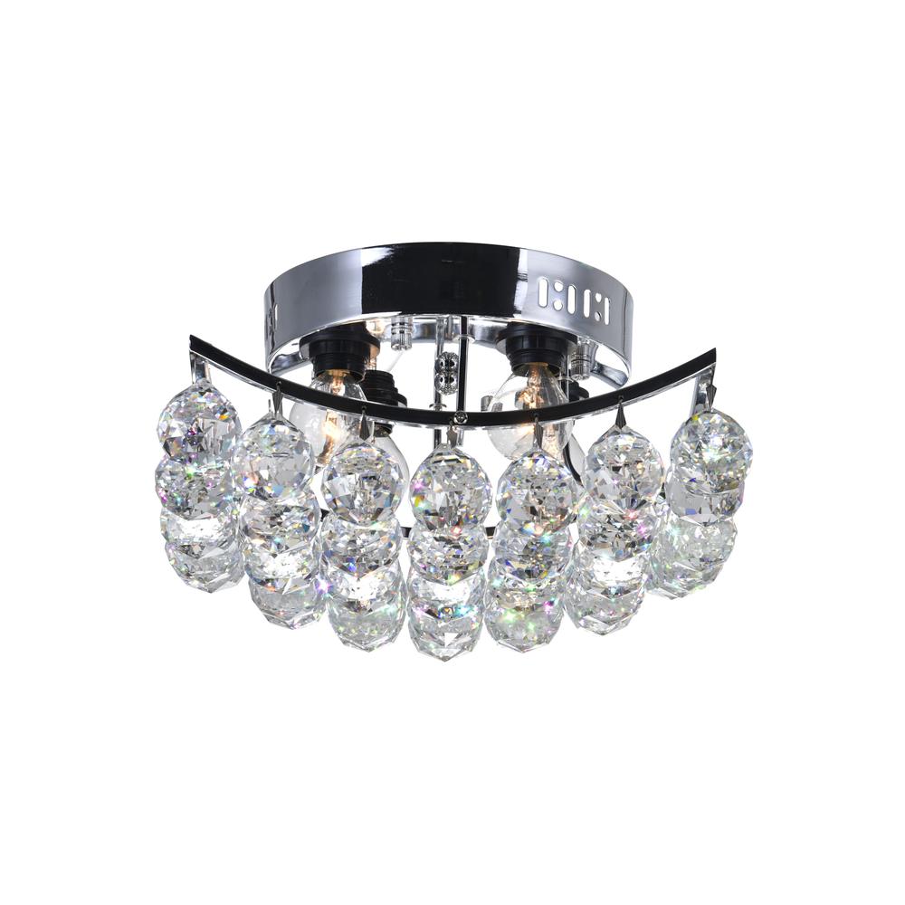 Queen 4 Light Flush Mount With Chrome Finish