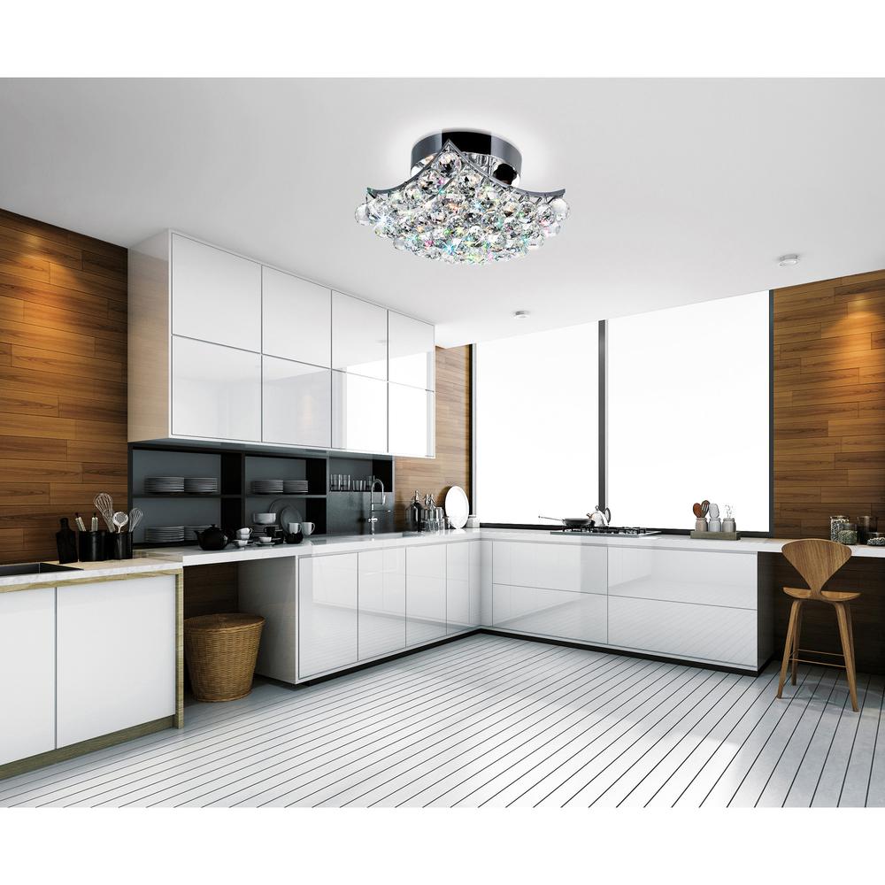 Queen 4 Light Flush Mount With Chrome Finish