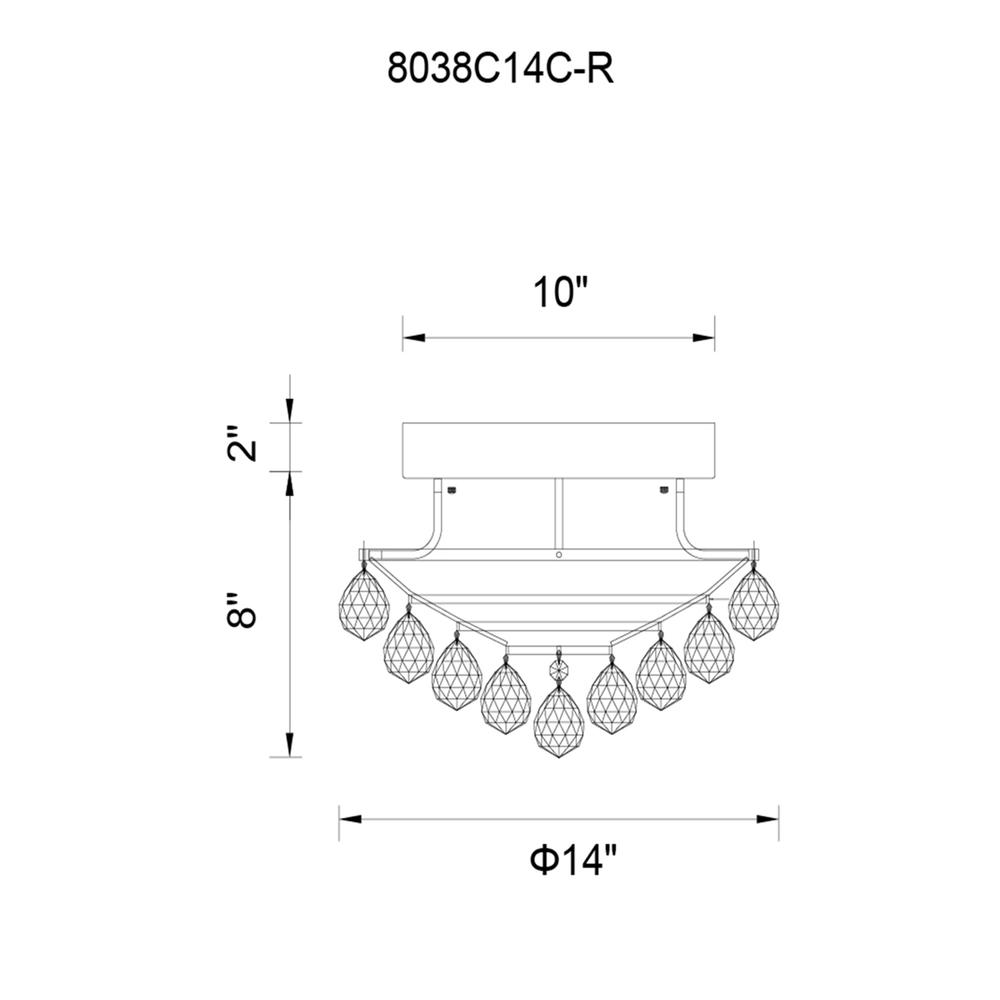Queen 4 Light Flush Mount With Chrome Finish