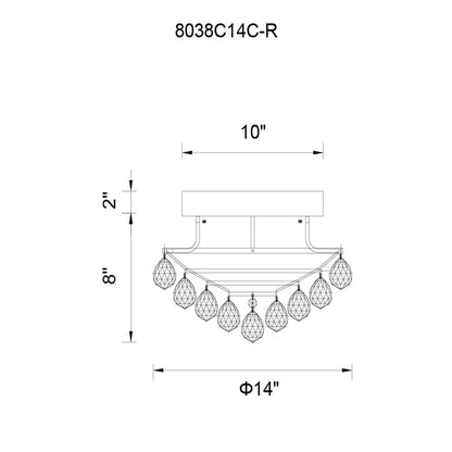 Queen 4 Light Flush Mount With Chrome Finish