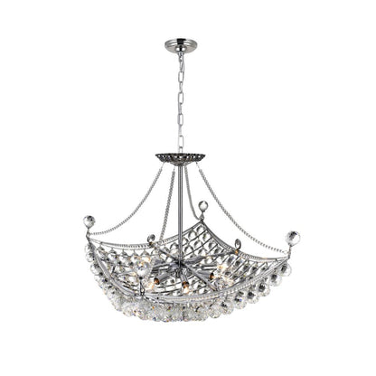 Jasmine 8 Light Down Chandelier With Chrome Finish