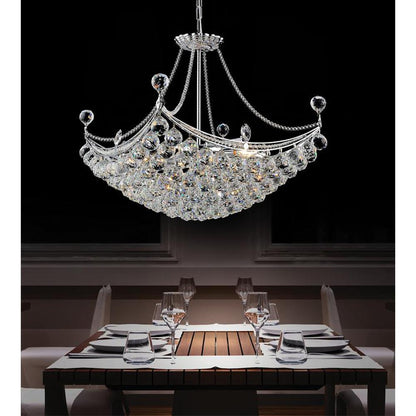 Jasmine 8 Light Down Chandelier With Chrome Finish