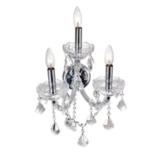 Maria Theresa 3 Light 12in Chrome Wall Sconce with Crystals