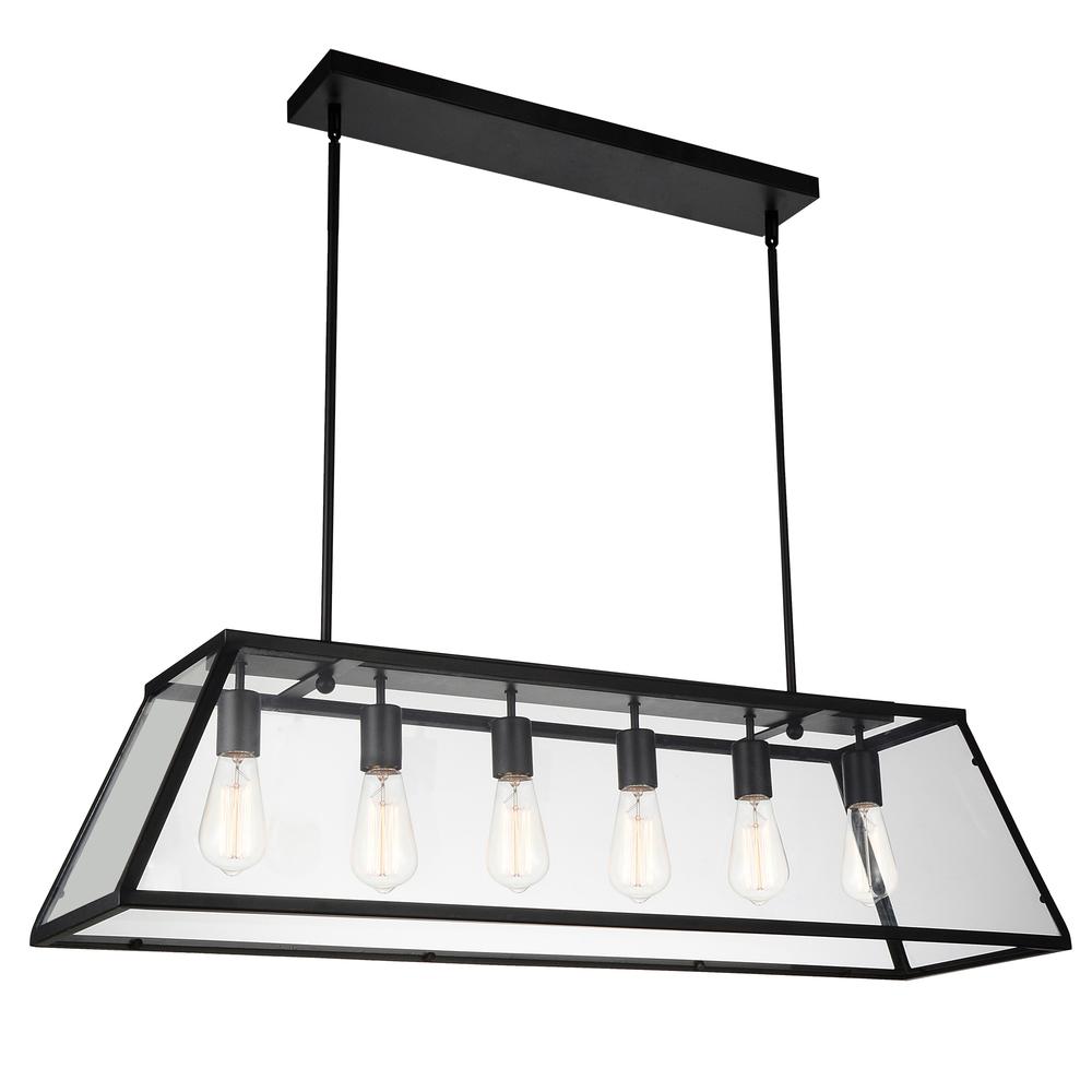Alyson 6 Light Black Chandelier