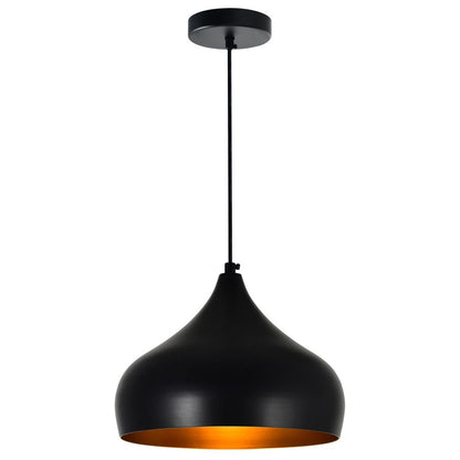 Dynamic 1 Light 13in Black Down Pendant