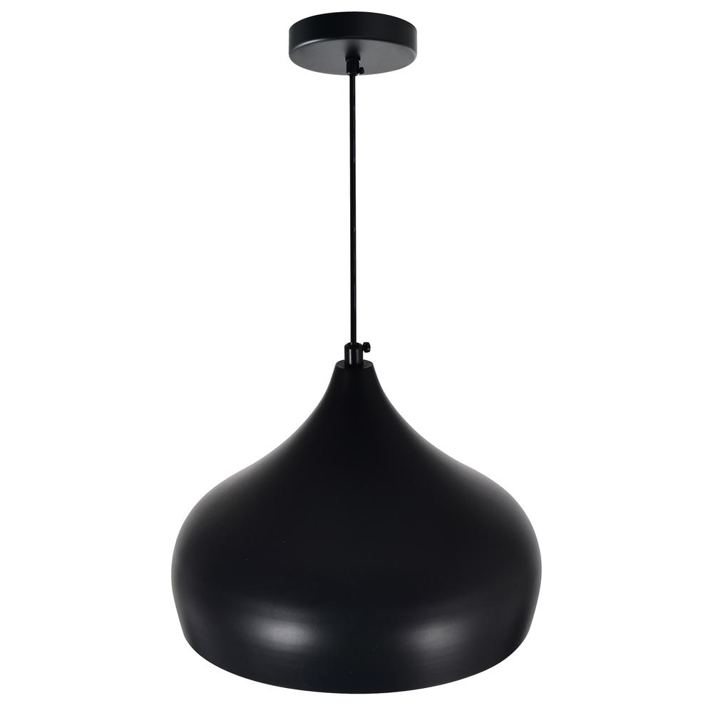 Dynamic 1 Light 13in Black Down Pendant