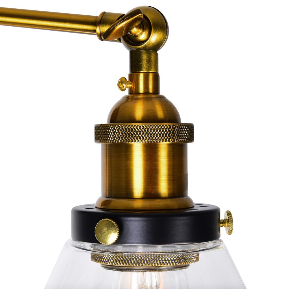Eustis 2 Light 15in Black & Gold Vanity Light
