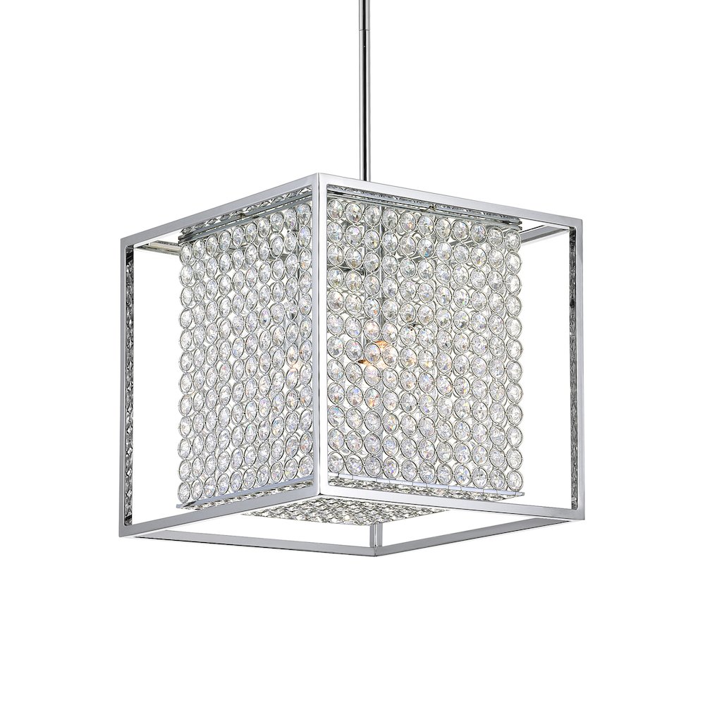 Cube 3 Light Chandelier With Chrome Finish