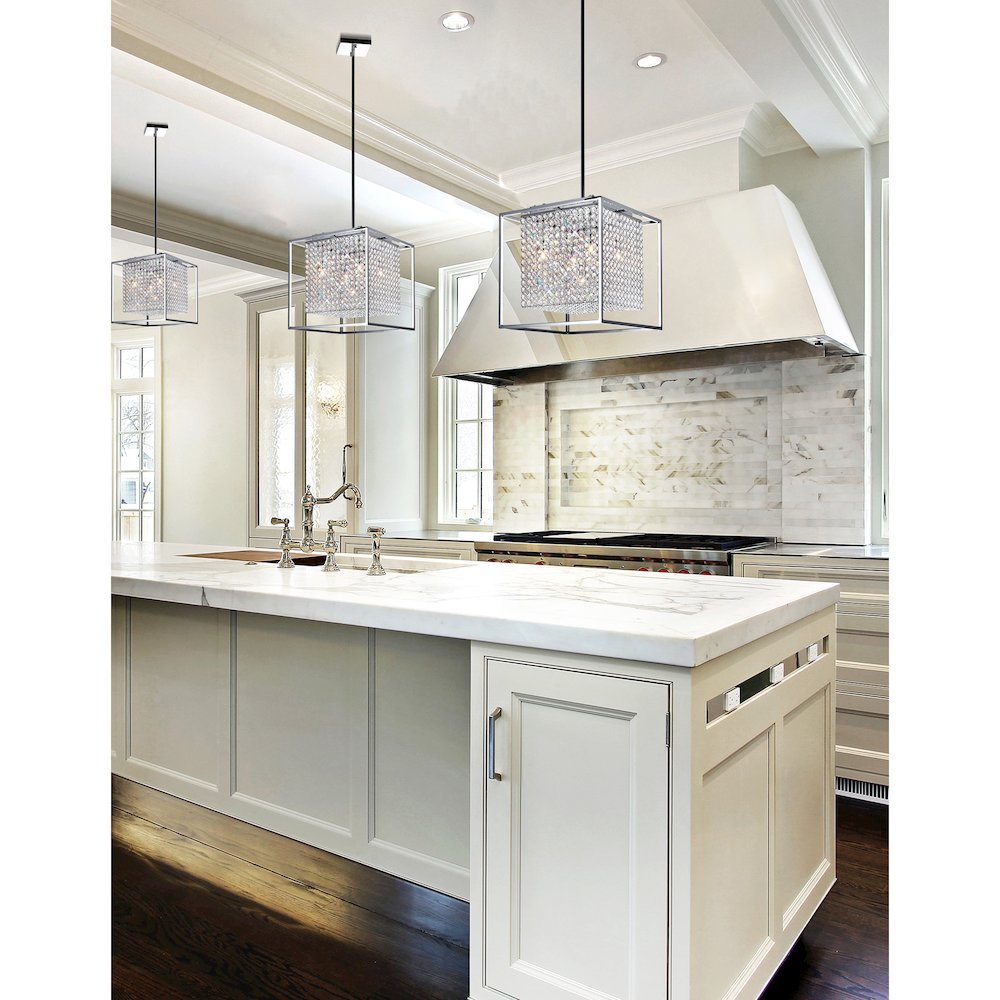 Cube 5 Light Chandelier With Chrome Finish