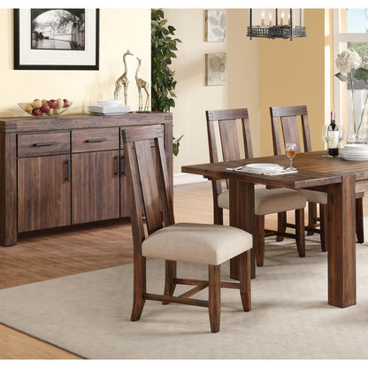 Meadow Solid Wood Upholstered Dining Chair in Brick Brown, set of 2