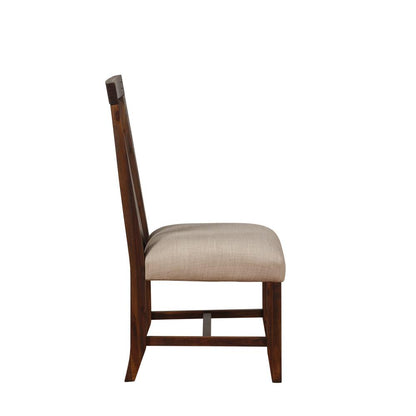 Meadow Solid Wood Upholstered Dining Chair in Brick Brown, set of 2