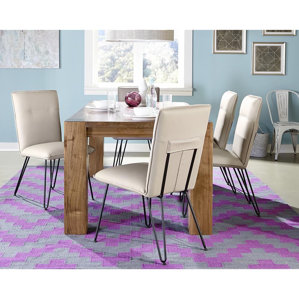 Demi Hairpin Leg Modern Dining Chair in Taupe, set of 2