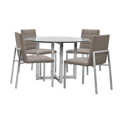 Amalfi Metal Back Chair in Taupe, set of 2
