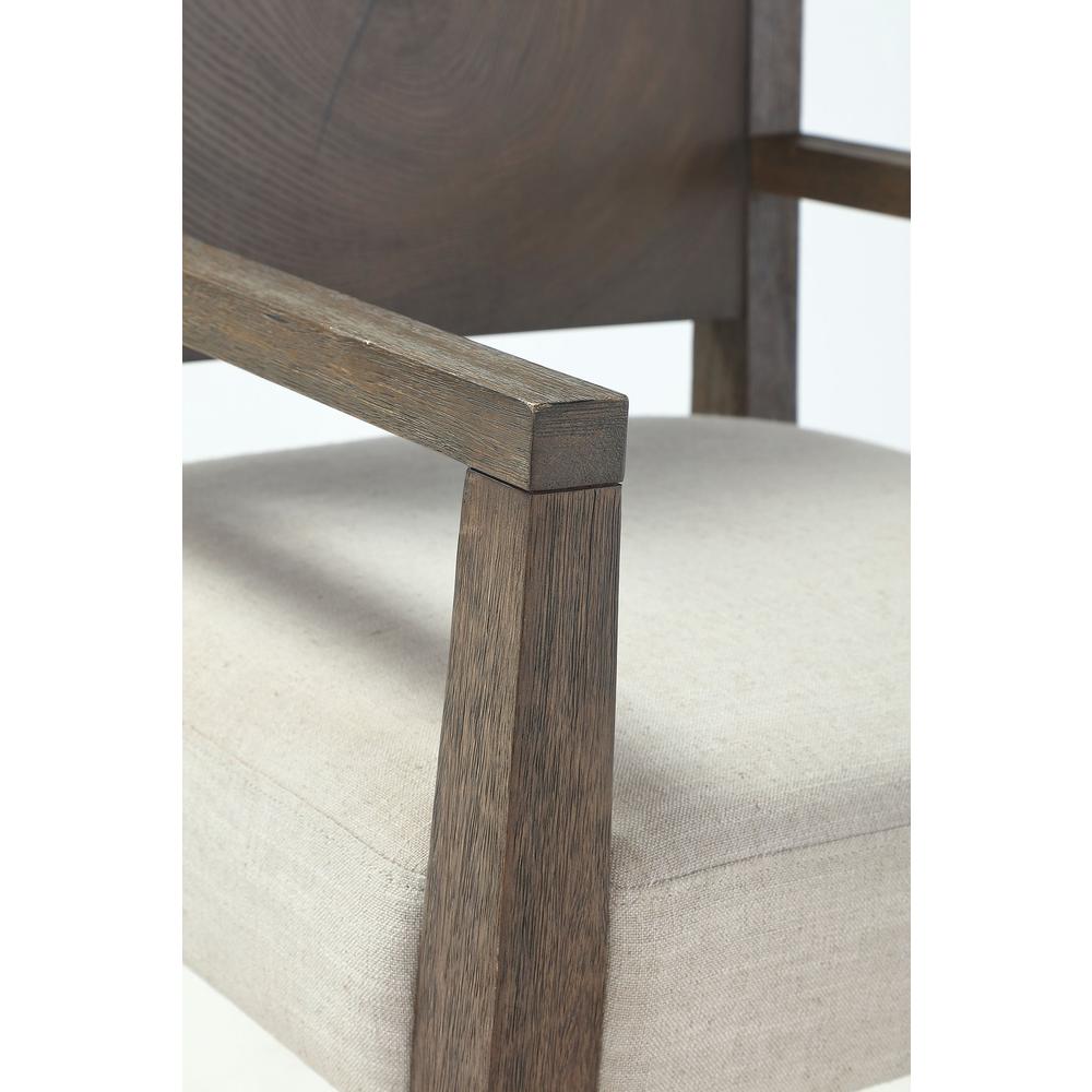 Oakland Wood Arm Chair in Brunette, set of 2