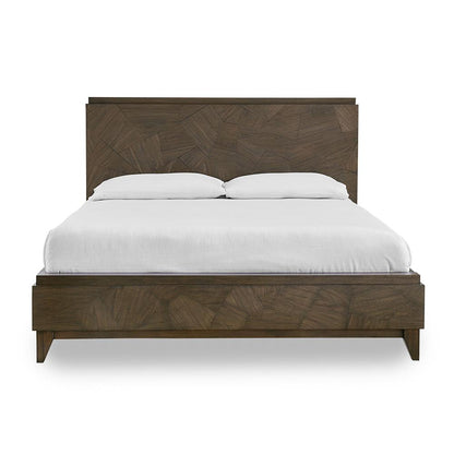 Broderick Wood Panel Bed in Wild Oats Brown