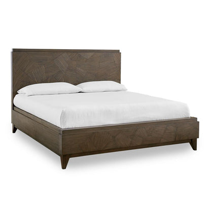 Broderick Wood Panel Bed in Wild Oats Brown