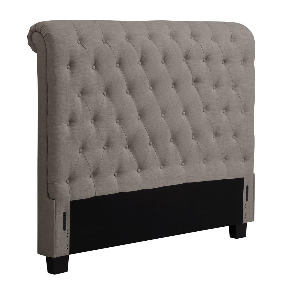 Royal Tufted Upholstered Headboard in Dolphin Linen