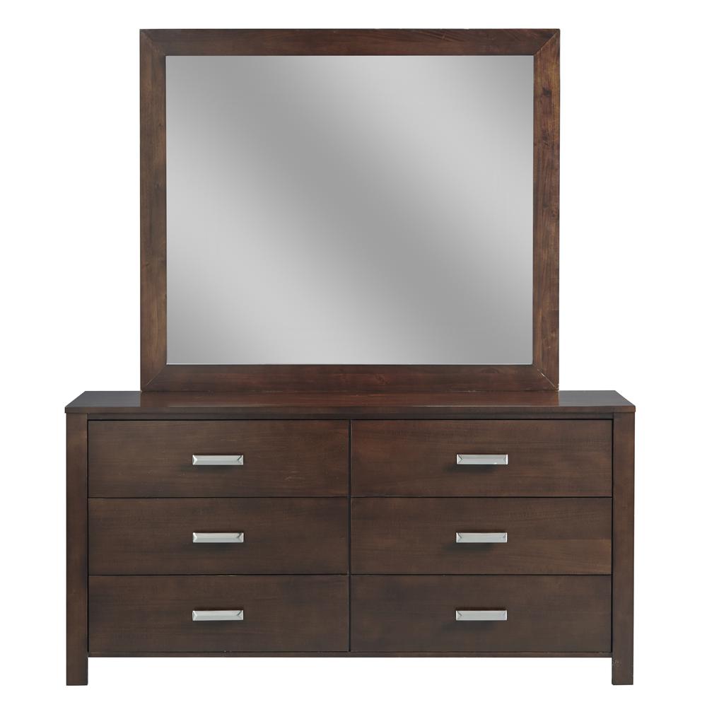 Riva Six Drawer Dresser in Chocolate Brown (2024)