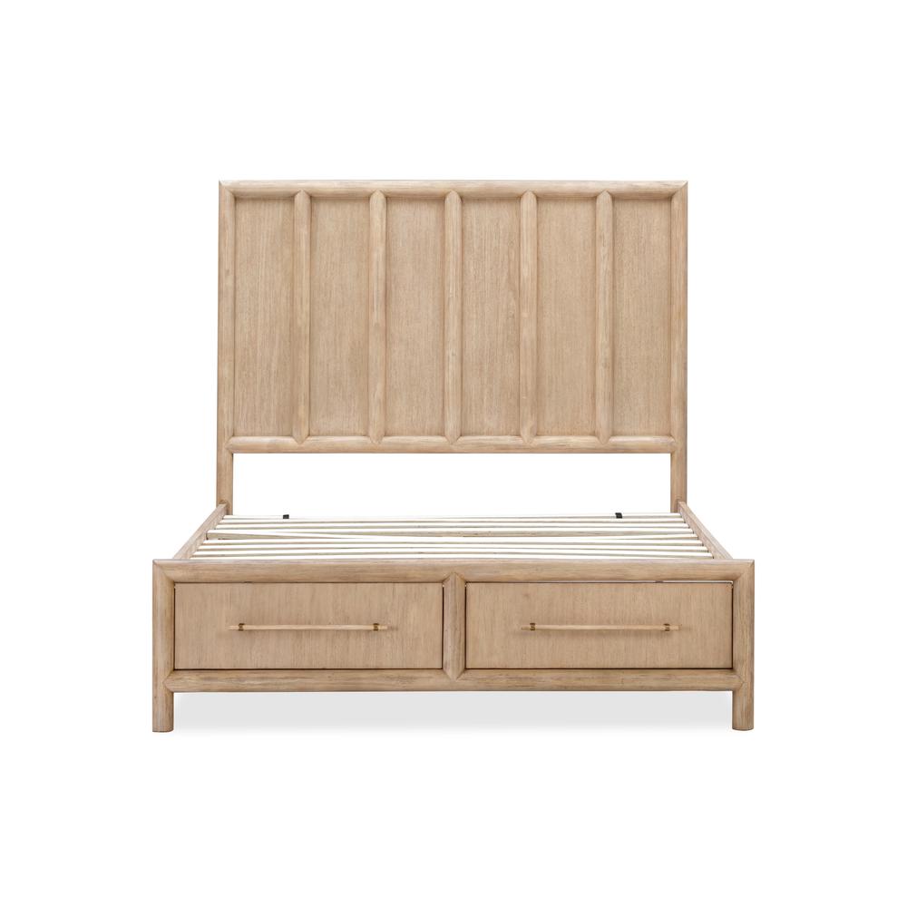 Dorsey Wooden Two Drawer Storage Bed in Granola