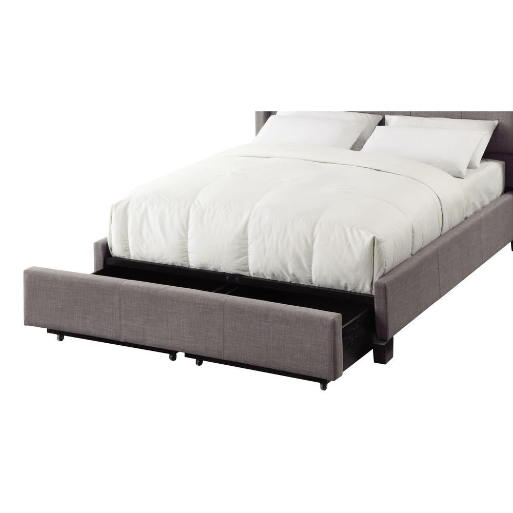Royal Tufted Footboard Storage Bed in Dolphin Linen