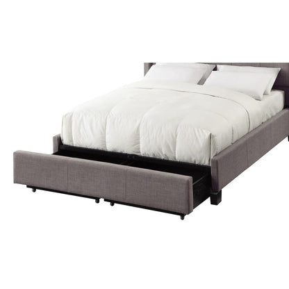 Royal Tufted Footboard Storage Bed in Dolphin Linen