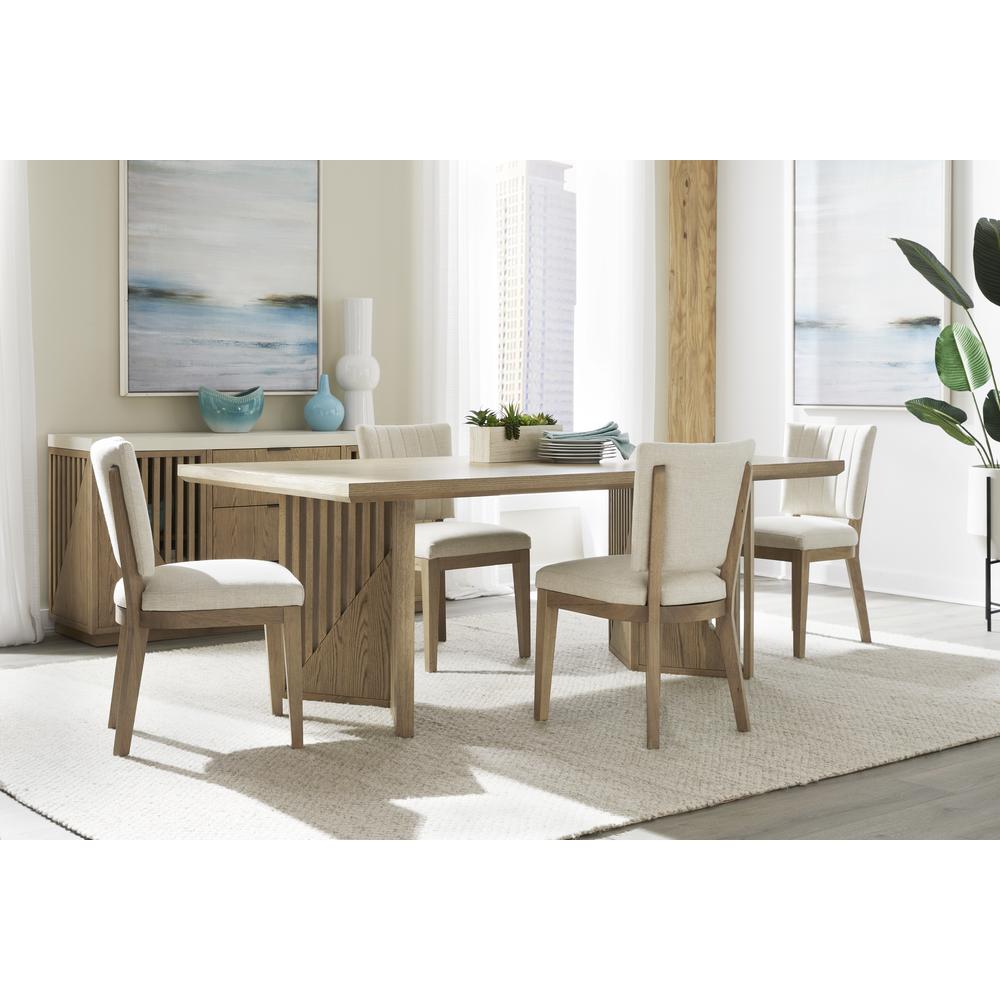 Sumner Channel Back Upholstered Dining Chair in Natural, set of 2