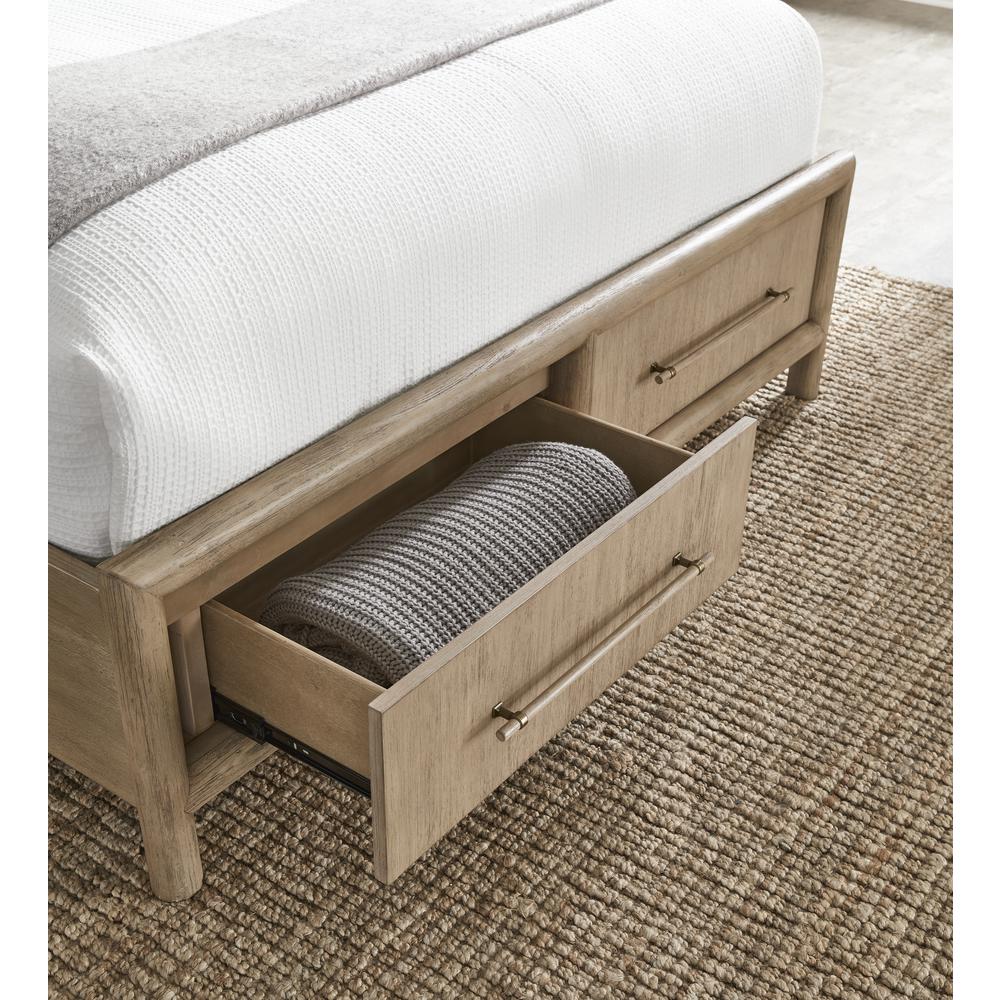 Dorsey Wooden Two Drawer Storage Bed in Granola