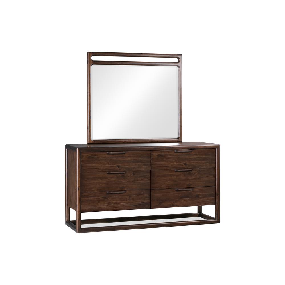 Sol Beveled Glass Wall or Dresser Mirror in Brown Spice