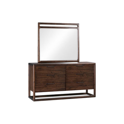 Sol Beveled Glass Wall or Dresser Mirror in Brown Spice