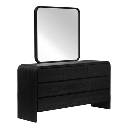 Elora Beveled Glass Mirror in Jet Black Ash