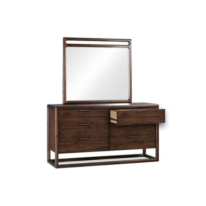 Sol Beveled Glass Wall or Dresser Mirror in Brown Spice