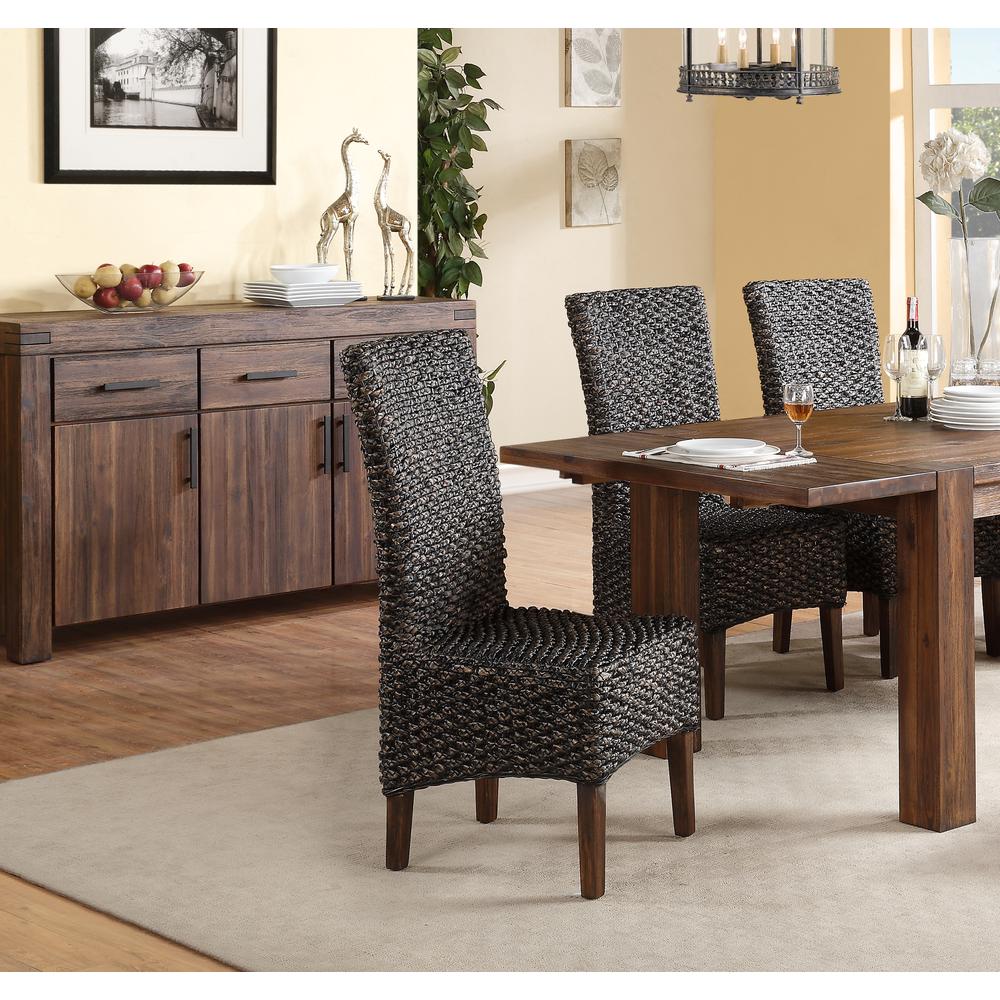 Meadow Wicker Dining Chair in Brick Brown, set of 2