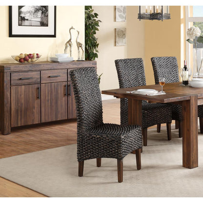 Meadow Wicker Dining Chair in Brick Brown, set of 2