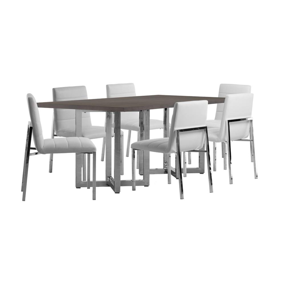 Amalfi Metal Back Chair in White, set of 2