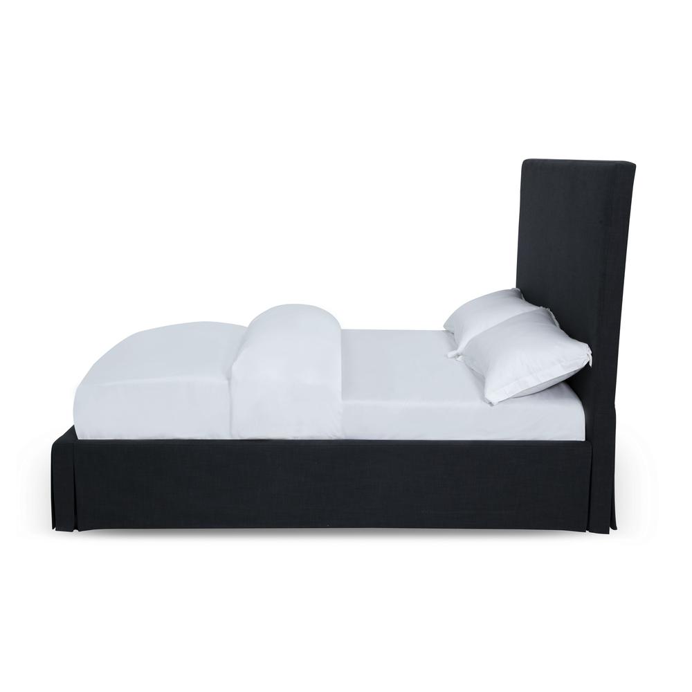 Cheviot UpholsteredSkirted Storage Panel Bed in Iron