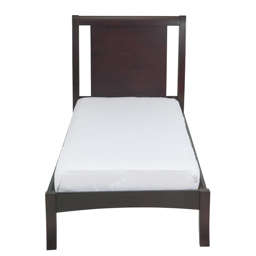 Nevis Wood Sleigh Bed in Espresso