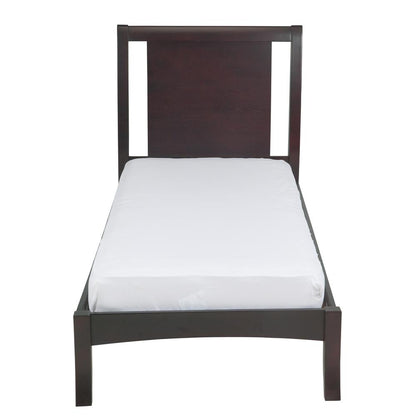 Nevis Wood Sleigh Bed in Espresso