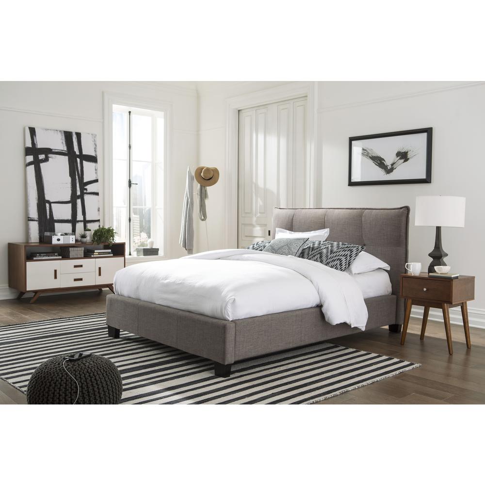 Adona Upholstered Footboard Storage Bed in Dolphin Linen